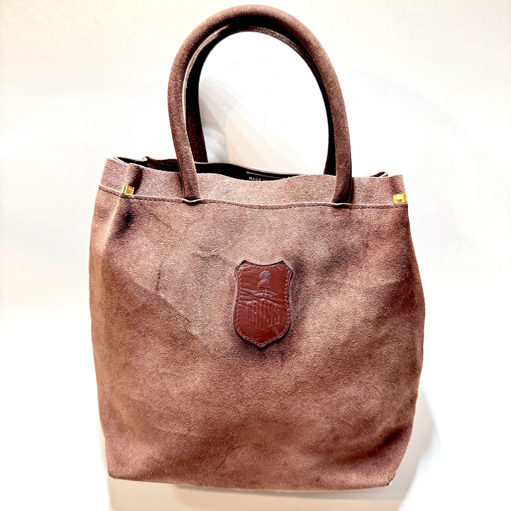 Vintage Mark Cross Brown Suede Leather Shopping Tote Bag Made In Italy